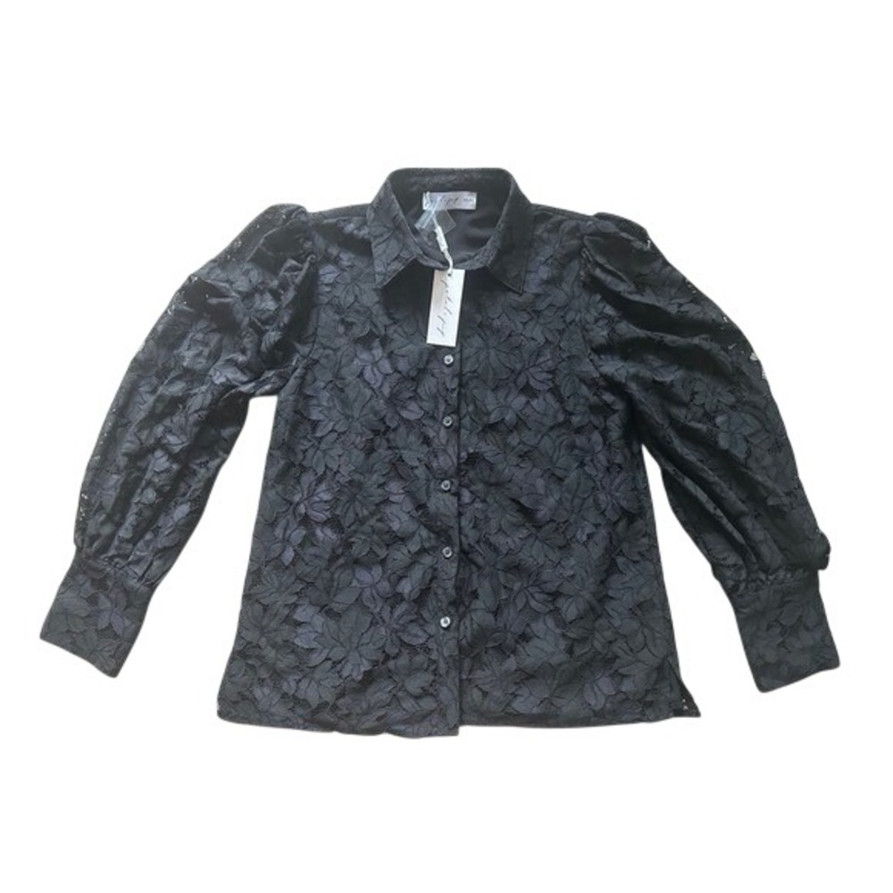 Petal and Pup Black Tadeo Lace‎ Shirt size Medium